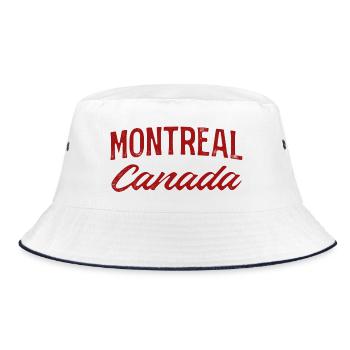 Montreal Canada Vintage Script - Bucket Hat - white/navy - Front