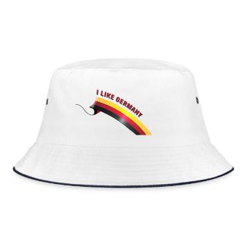 I LIKE GERMANY with Flag - Bucket Hat - white/navy - Front