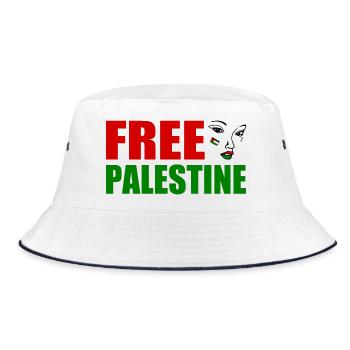 Free palestine - Bucket Hat - white/navy - Front