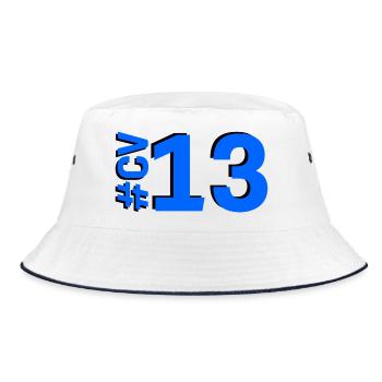 CV13-KARTON - Bucket Hat - Weiß/Navy - Vorne