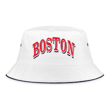 Boston - Bucket Hat - white/navy - Front