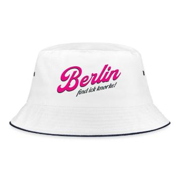 Berlin find ick knorke - Deutschland - Germany - Bucket Hat - Weiß/Navy - Vorne