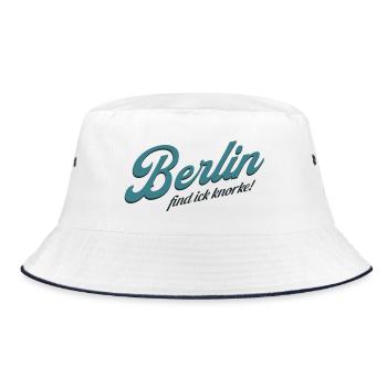 Berlin find ick knorke - Deutschland - Germany - Bucket Hat - Weiß/Navy - Vorne