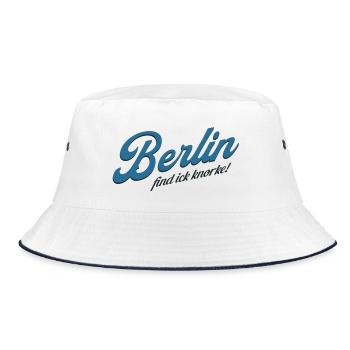 Berlin find ick knorke - Deutschland - Germany - Bucket Hat - Weiß/Navy - Vorne