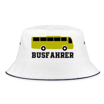 bus busfahrer - Bucket Hat - Weiß/Navy - Vorne