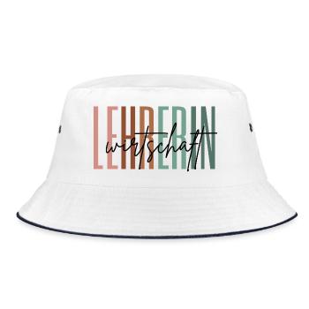 Lehrerin Wirtschaft Wirtschaftslehrerin Geschenk - Bucket Hat - Weiß/Navy - Vorne