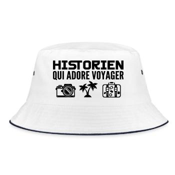 Reisende und Historiker: Leidenschaft und Entdeckung - Bucket Hat - Weiß/Navy - Vorne