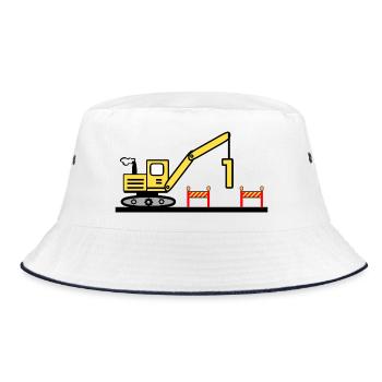 Excavatrice - Bob - blanc/marine - Devant