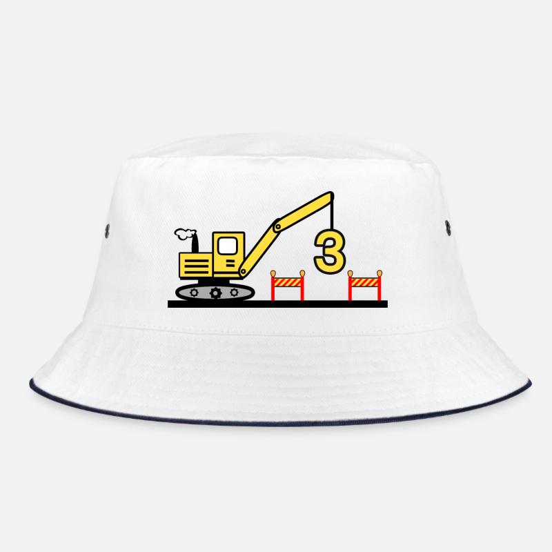 Bagger - Bucket Hat - Weiß/Navy