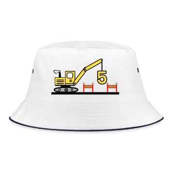 Excavatrice - Bob - blanc/marine - Devant