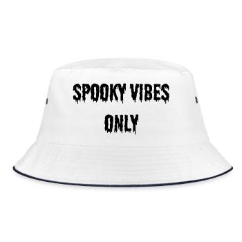 SPOOKY VIBES ONLY Black - Bucket Hat - Weiß/Navy - Vorne