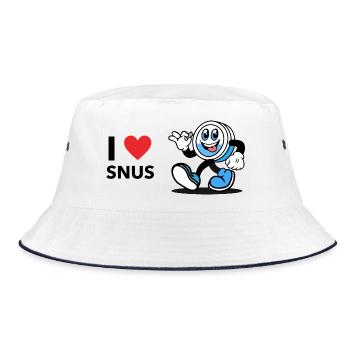 I love Snus - Snusboy - Bucket Hat - Weiß/Navy - Vorne