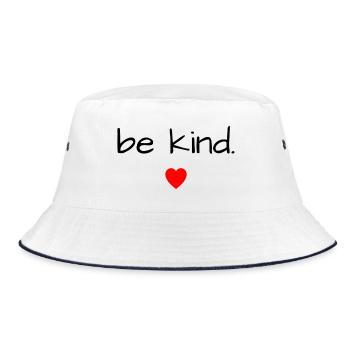 Be kind - Bucket Hat - white/navy - Front
