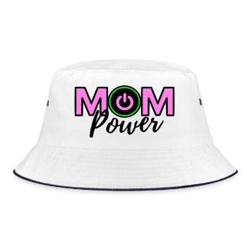 Mom power - Bucket Hat - white/navy - Front