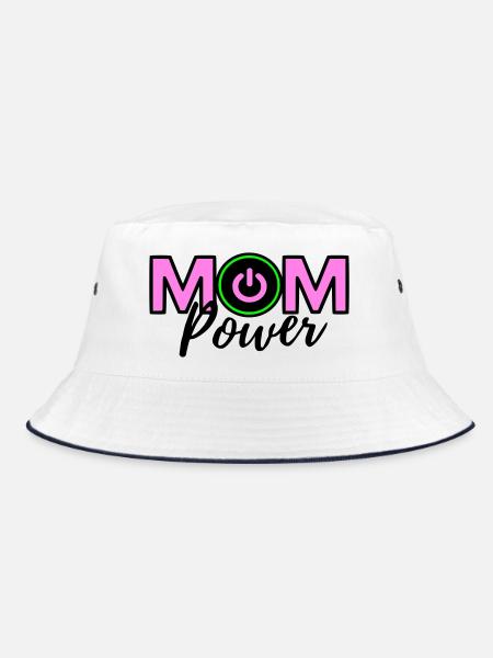 Mama-Macht - Bucket Hat - Weiß/Navy - Vorne