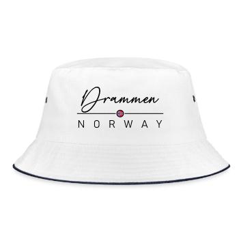Norwegen - Drammen - Norge - Norway - Bucket Hat - Weiß/Navy - Vorne
