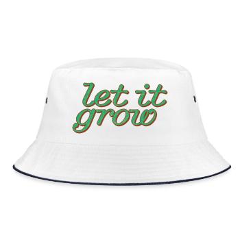 Let It Grow – Grüner Spirit - Bucket Hat - Weiß/Navy - Vorne