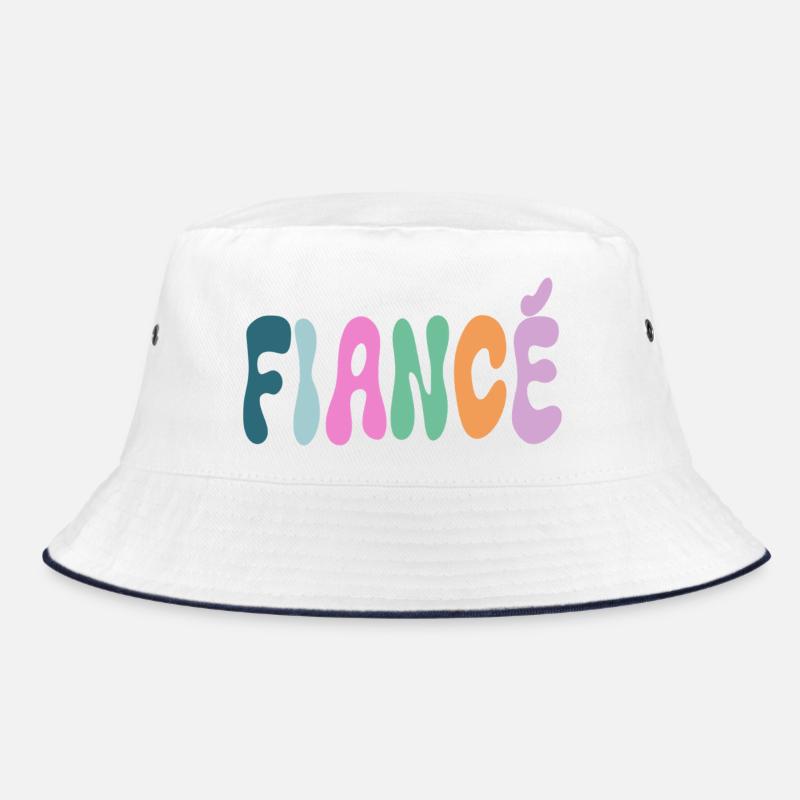 Bräutigam - Bucket Hat - Weiß/Navy