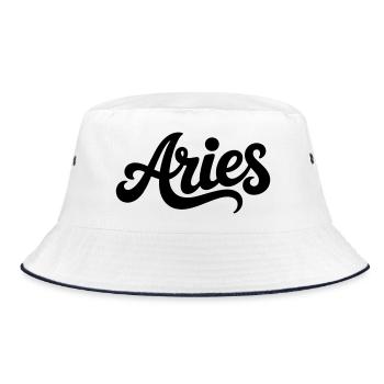 Aries - Zodiac Sign Design - Bucket Hat - white/navy - Front