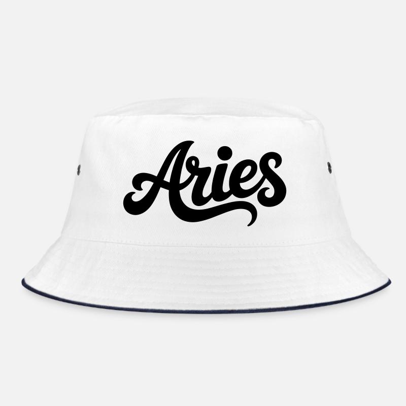 Widder - Sternzeichen Design - Bucket Hat - Weiß/Navy