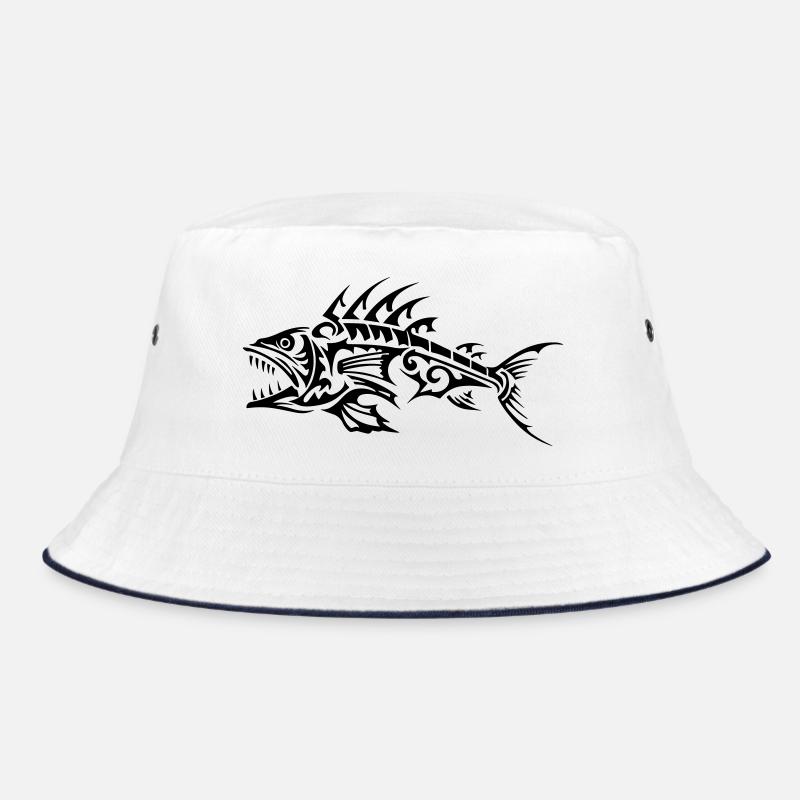 Fish Tribal Bones Bucket Hat