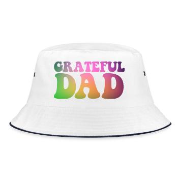 Dankbarer Papa Lustiger Vatertag Dankbarer Papa - Bucket Hat - Weiß/Navy - Vorne