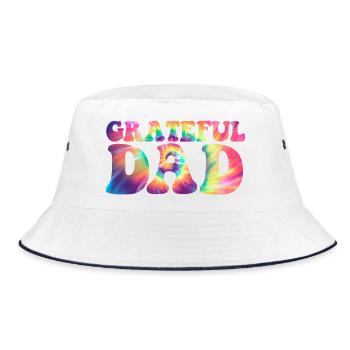 Dankbarer Papa Lustiger Vatertag Dankbarer Papa - Bucket Hat - Weiß/Navy - Vorne
