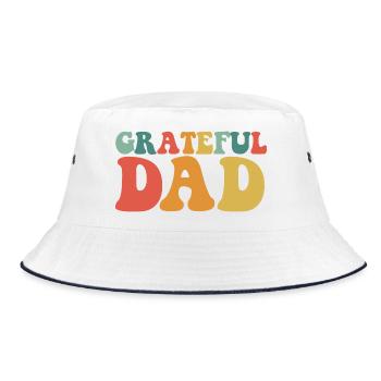 Dankbarer Papa Lustiger Vatertag Dankbarer Papa - Bucket Hat - Weiß/Navy - Vorne