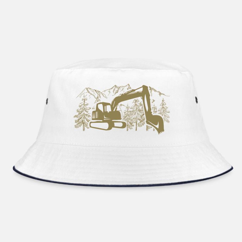 Bagger Silhouette Baugeräteführer Arbeit Bucket Hat