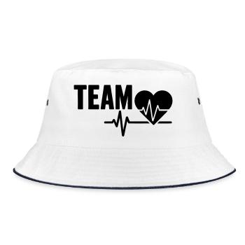 Herzschlag Team  - Bucket Hat - Weiß/Navy - Vorne