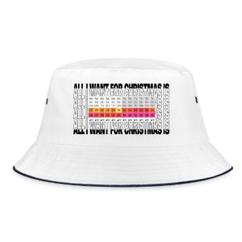 All I Want for Christmas is Wind - Kite / Surf  - Bucket Hat - Weiß/Navy - Vorne