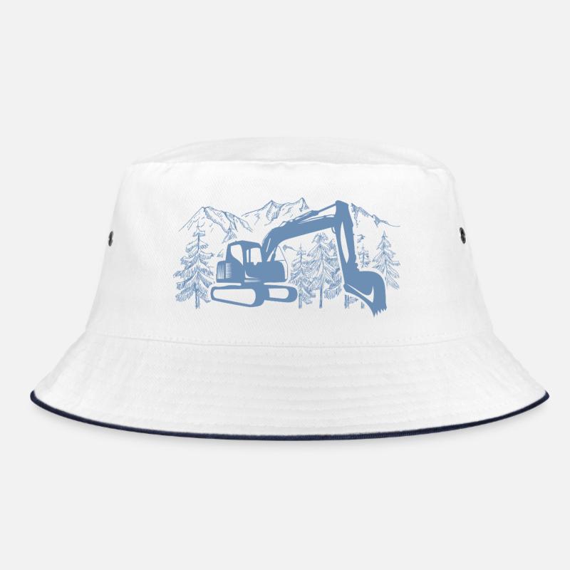 Bagger Silhouette Baugeräteführer Arbeit Bucket Hat