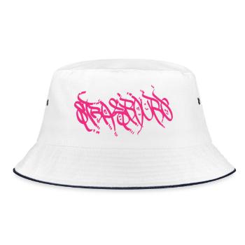 Pink Strasbourg Graffiti Lettering - Bucket Hat - white/navy - Front