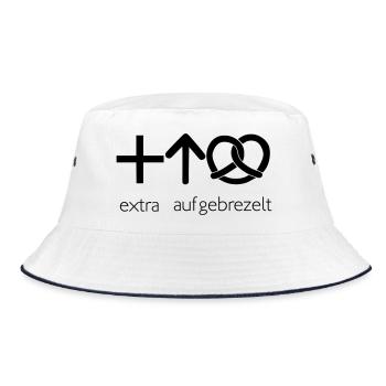 extra aufgebrezelt - Bucket Hat - Weiß/Navy - Vorne