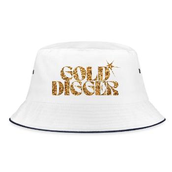Gold Digger Glitter Text - Bucket Hat - white/navy - Front
