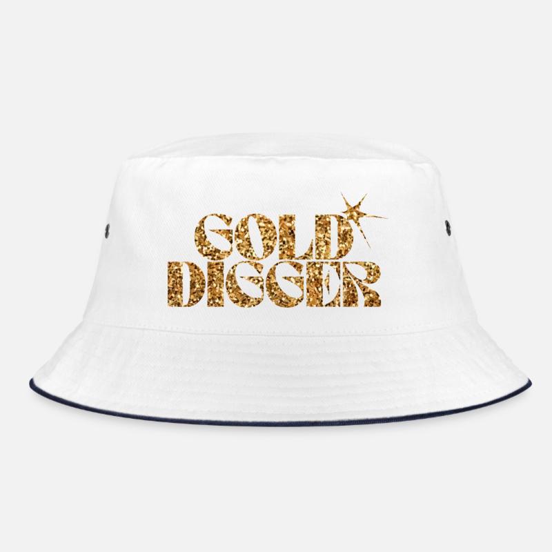 Gold Digger Glitter Text Bucket Hat
