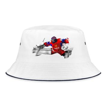 eishockey torwart - Bucket Hat - white/navy - Front