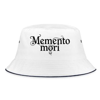 Memento Mori – Stoische Weisheitsphilosophie - Bucket Hat - Weiß/Navy - Vorne