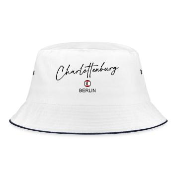 Charlottenburg - Berlin Flagge - Berliner Bär - Bucket Hat - Weiß/Navy - Vorne