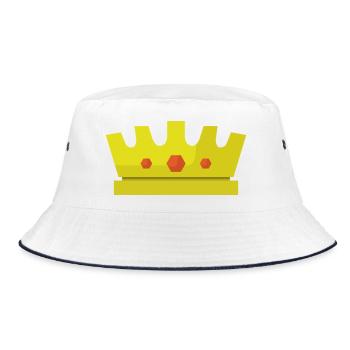Krone - Bucket Hat - Weiß/Navy - Vorne