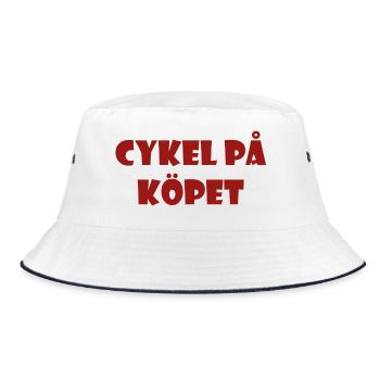 Bicycle in the Bargain – Text Design - Bucket Hat - white/navy - Front