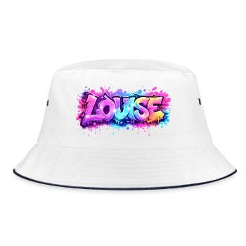 Graffiti LOUISE Name Gift Ideal Printable su - Bucket Hat - white/navy - Front