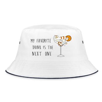 My Favorite Drink Is The Next One Cute Cat - Bucket Hat - white/navy - Front