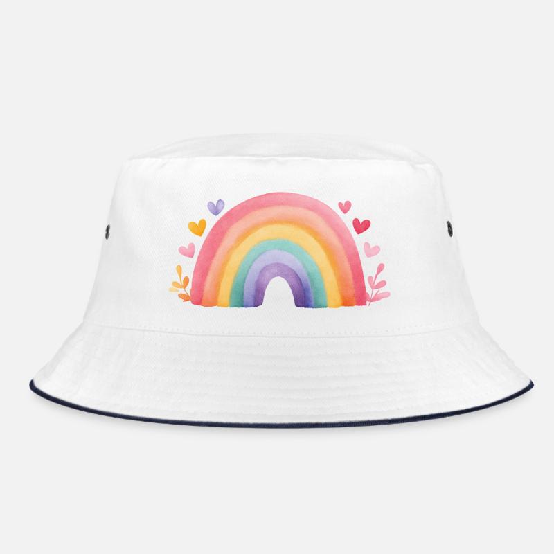 Minimaler Regenbogen Aquarell – Kinder Design Bucket Hat