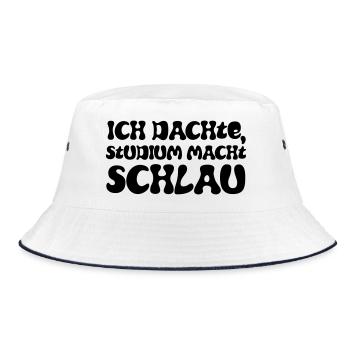 I thought studying made you smart - Bucket Hat - white/navy - Front