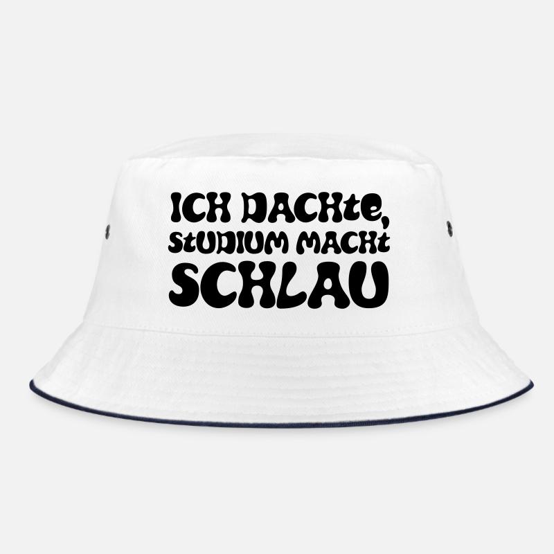 I thought studying made you smart - Bucket Hat - white/navy