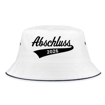 Abschluss 2026 (Schulabschluss / Black) - Bucket Hat - Weiß/Navy - Vorne