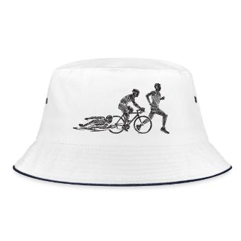 Radfahrender Zombie-Circuit - Bucket Hat - Weiß/Navy - Vorne