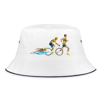 Triathlon Relay: Swim-Cycle-Run - Bucket Hat - white/navy - Front