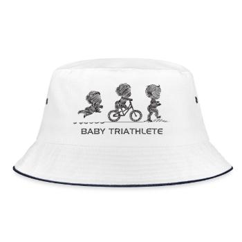 Little Budding Triathlete - Bucket Hat - white/navy - Front